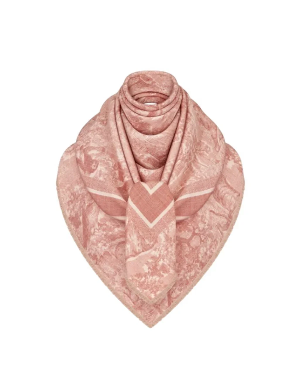 Christian Dior Rose des Vents Toile de Jouy Sauvage Shawl Scarf Wrap Wool Silk